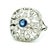 Antique-Style 14K White Gold Sapphire & Diamond Filigree Ring For Sale In Miami - Image 6 of 12