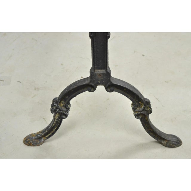 Antique French Victorian Cast Iron Pastry Table Base Marble Top Console Table For Sale - Image 9 of 18