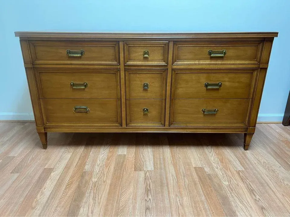 vintage チェスト Drexel Furniture Neoclassical Style Cherry Dresser With Mirror