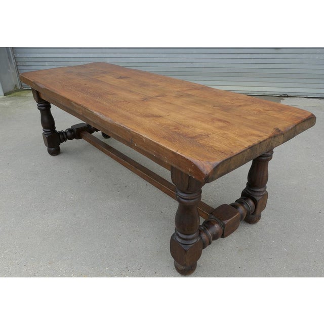 Brown French 12 Seater Oak Farmhouse Table, 1930s For Sale - Image 8 of 12