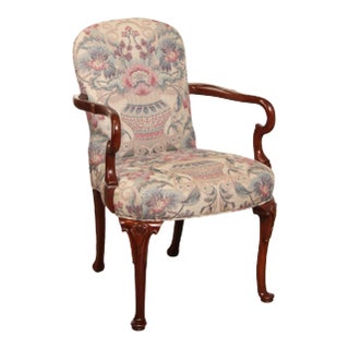 Southwood Queen Anne Style Mahogany Shepard's Crook Arm Chair For Sale