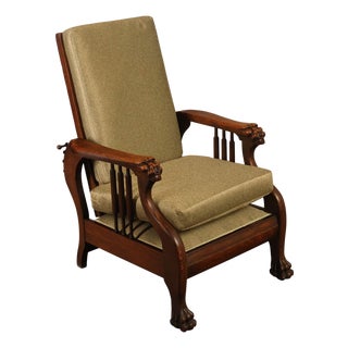 Antique Victorian Oak Morris Reclining Chair For Sale