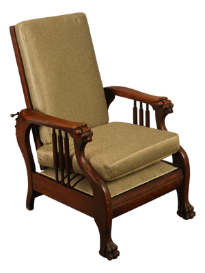 Antique Victorian Oak Morris Reclining Chair