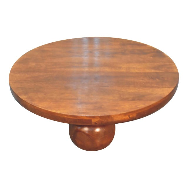 Chestnut Chestnut Mango Wood Coffee Table With Sculptural Ball Feet For Sale - Image 8 of 9