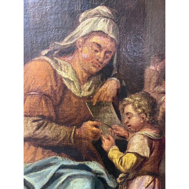Textile Attr. To A.Van Ostade Dutch School Original Antique Oil Painting , Genre Scene For Sale - Image 7 of 14
