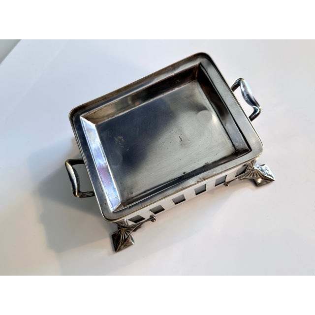 Art Nouveau Silver-Plated Butter-Dish with Satin-Finished Glass Insert from Moritz Hacker, Vienna, Austria, 1910s For Sale - Image 14 of 18