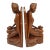 Pair of Mid-Century Balinese Art Deco Mahogany Maiden Bookends – Keradjinan Bali Stamped For Sale