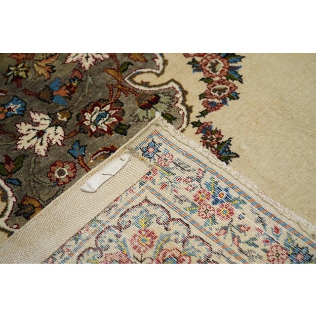 Extremely Fine Antique Persian Tehran Rug Wool With All Design in Silk 4'5'' X 6'8'' For Sale - Image 10 of 12