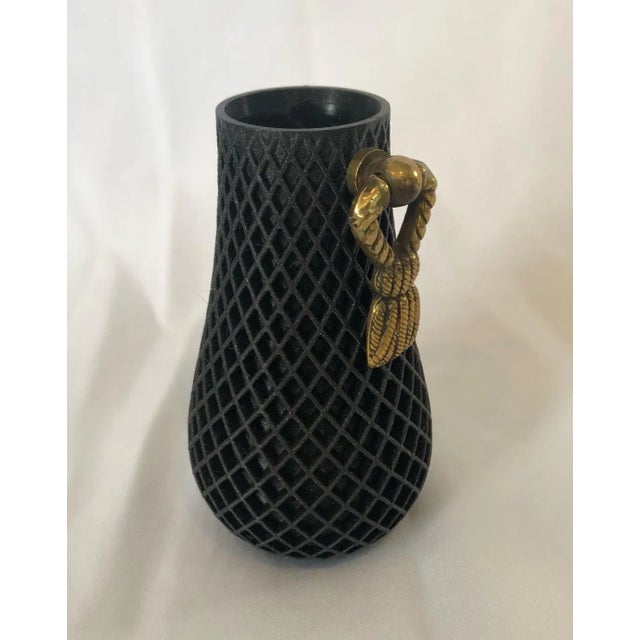 Modern 3d Printed Bud Vase With Antique French Bronze Remnant For Sale - Image 3 of 6
