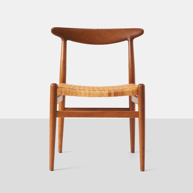 C. M. Madsens 1950s Oak & Cane W2 Chairs by Hans Wegner - Set of 5 For Sale - Image 4 of 7