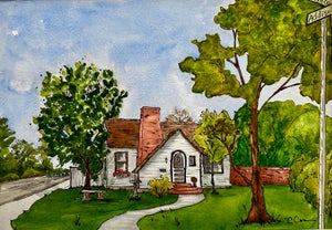 Original Watercolor Painting “Lincoln and Addison” Ink and Wash