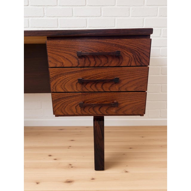 Mid-Century Danish Rosewood Desk by Torben Valeur and Henning Jensen for Dyrlund, 1960s For Sale - Image 6 of 14