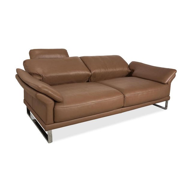 Brown Taupe Leather Three-Seater & Two-Seater Sofa with Manual Function from Willi Schillig, Set of 2 For Sale - Image 5 of 18