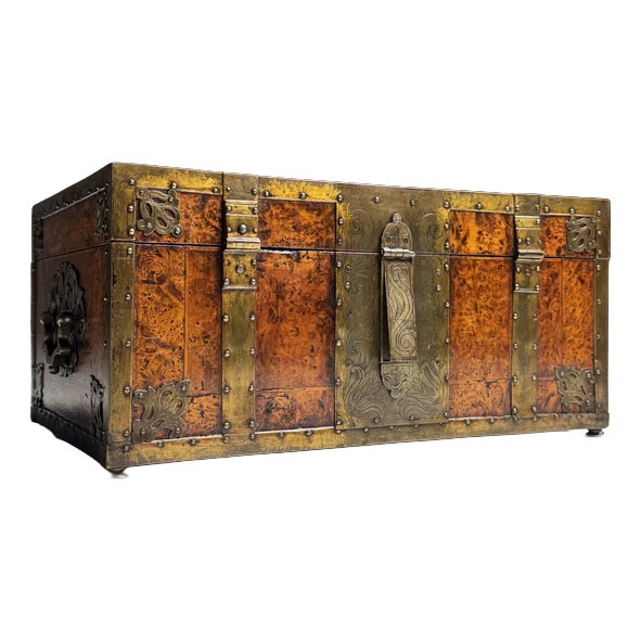 Antique Wood Strongbox, 1700s For Sale