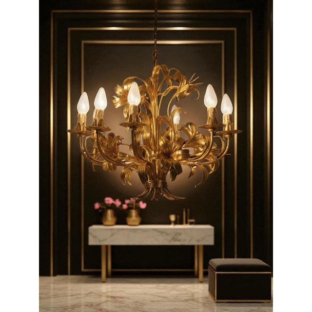 Regency Calla Lily Chandelier by Hans Kögl, 1970s For Sale - Image 4 of 16