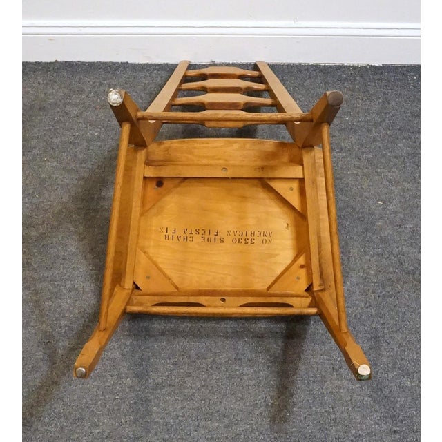 Unique Furniture Solid Oak Southwestern Mediterranean Ladderback Dining Side Chair 5530 – American Fiesta Finish For Sale - Image 9 of 10