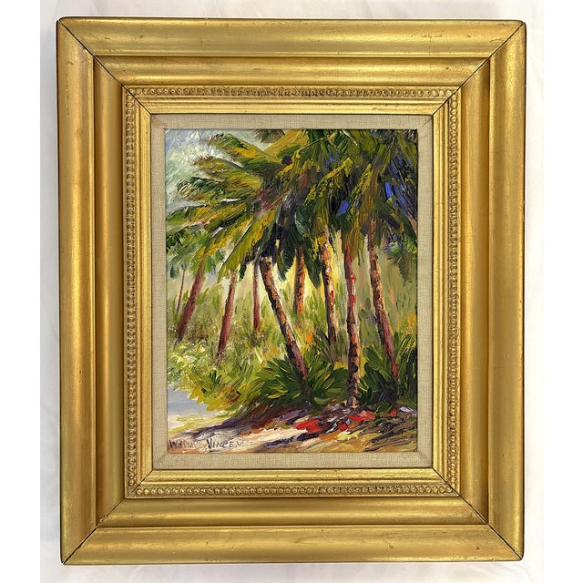 Original Signed & Framed Oil Painting on Russian Linen Titled 'Tropical Breeze' by William Vincent (American 1939-2004) For Sale - Image 17 of 17