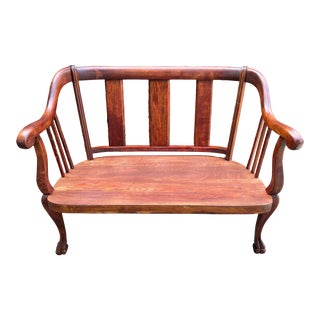Early 20th Century Vintage Mahogany Settee For Sale