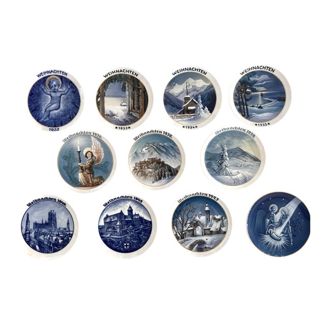 Ceramic Christmas Wall Plates from Rosenthal, 1932-1943, Set of 11 For Sale