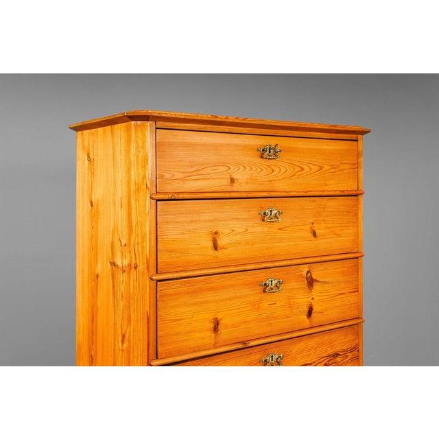 Wood Biedermeier Style Chest of Drawers in Pine For Sale - Image 7 of 18