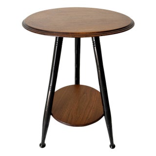 Antique Ebonised and Turned Wooden Side Table, 1890s For Sale