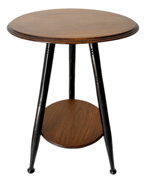 Antique Ebonised and Turned Wooden Side Table, 1890s