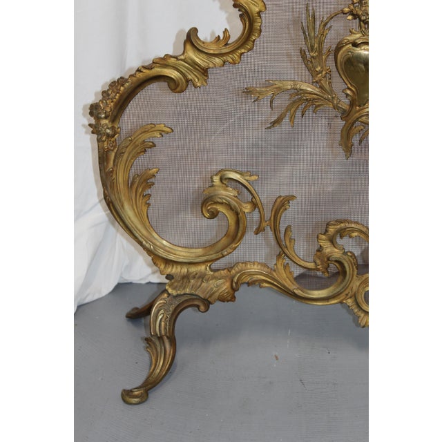 Baroque Style Bronze Fireplace Screen Guard, 1894 For Sale - Image 12 of 14