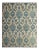 1990s Shabby Chic Modern Kafkaz Ivory/Blue Wool & Silk Rug - 7'11 X 10'3 For Sale