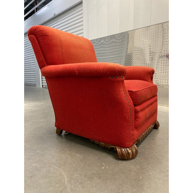 Early 20th Century American Art Deco Club Chair With Hairy Lions Paw Feet for Reupholstery For Sale - Image 12 of 13
