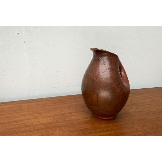 Art Deco German Studio Pottery Jug Carafe with Handle Hole by Paul Dresler for Töpferei Grootenburg, 1940s, in Very Good...