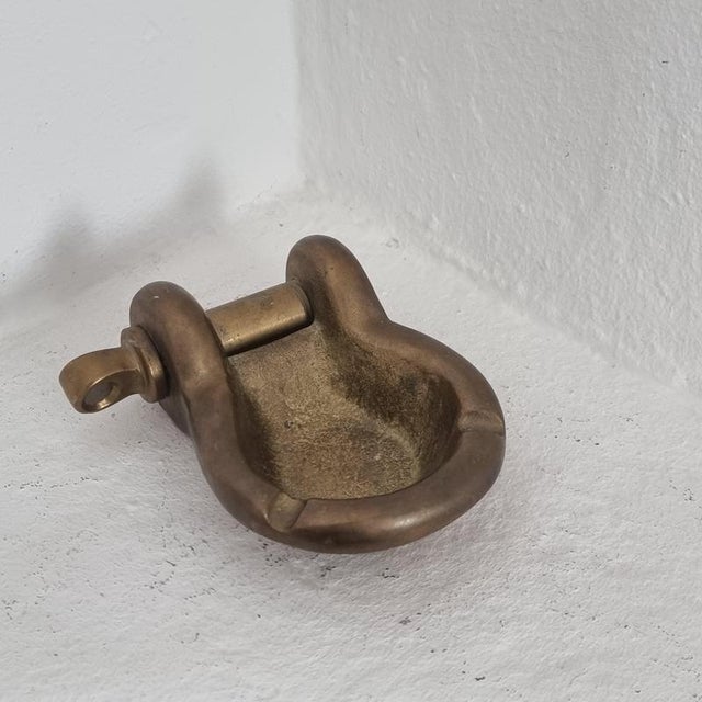 Metal Clevis Shackle Ashtray in Brass, 1950s For Sale - Image 7 of 8
