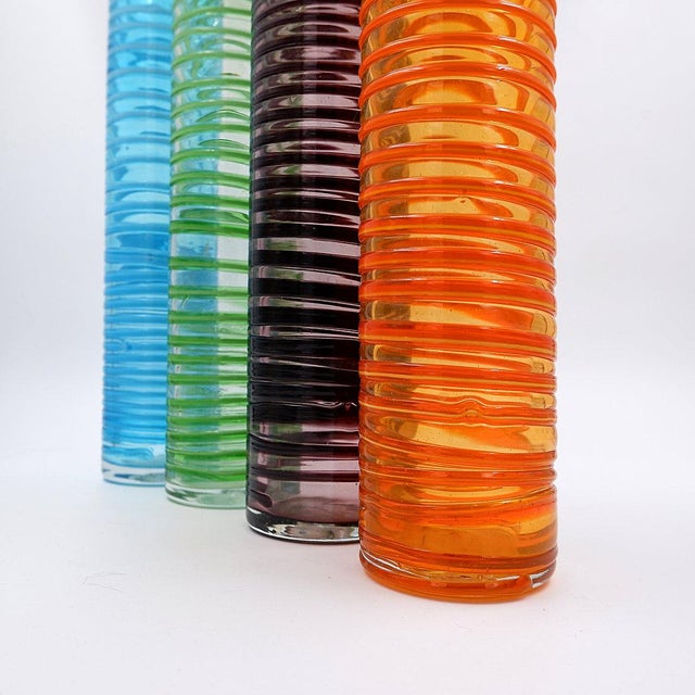 1980s Large Spiral Vases in Murano Glass, 1980s, Set of 4 For Sale - Image 5 of 13