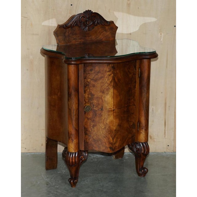 Antique Victorian Burl Walnut Nightstands, Set of 2 For Sale - Image 14 of 18