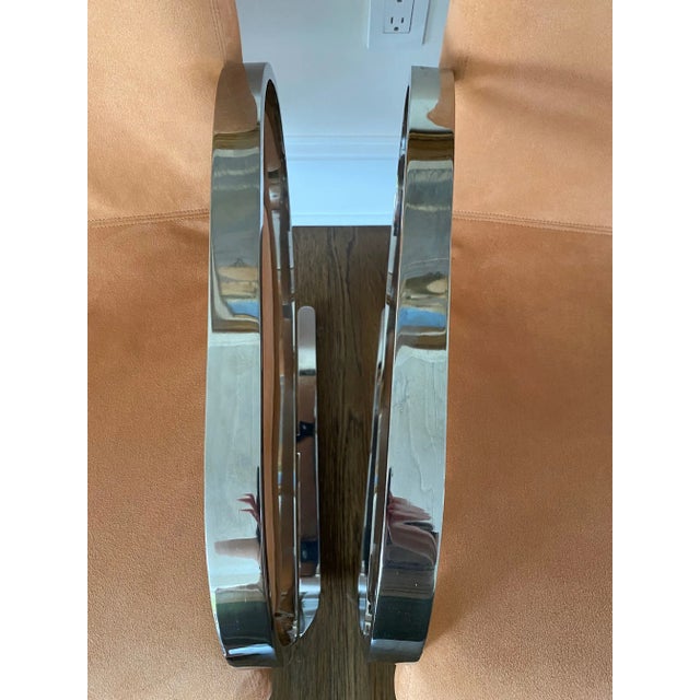 Pair of Mid Century Modern Milo Baughman Style Chrome & Ultrasuede Club Chairs For Sale - Image 12 of 13