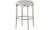 Baker Minimalist Counter Stool, White Suede Swivel Seat, Polished Nickel Base ***Showroom Sample*** 18.5"W x 18.5"D x...