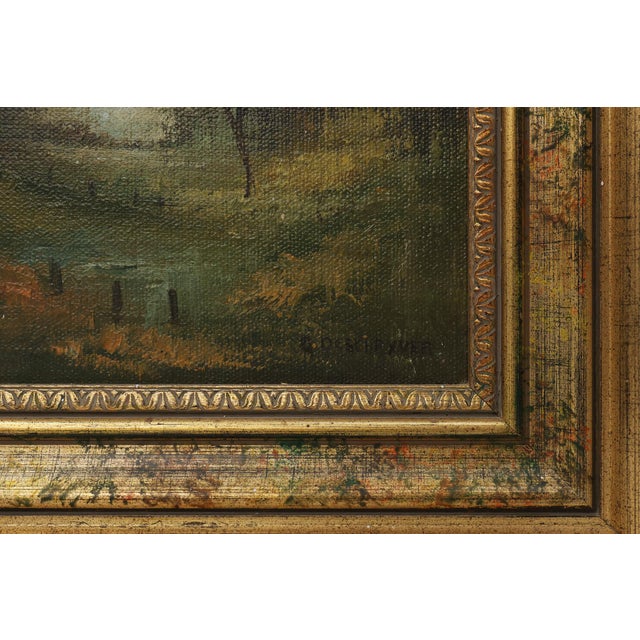 Degehryver, Landscape, 1950s, Oil on Canvas For Sale - Image 10 of 12
