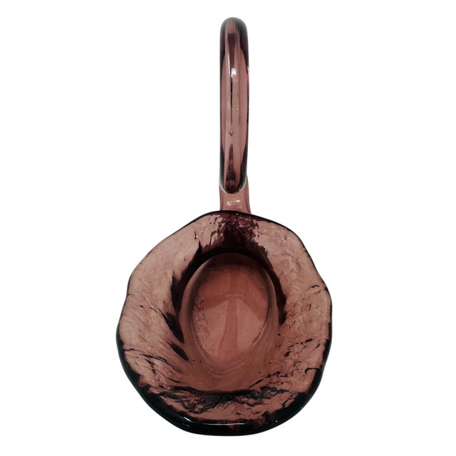 Vintage Amethyst Glass Swan Bowl | Mid Century Modern Hand Blown Art Glass Figurine | Purple Glass Candy Dish Trinket Bowl | Elegant Home Decor For Sale In Tampa - Image 6 of 9