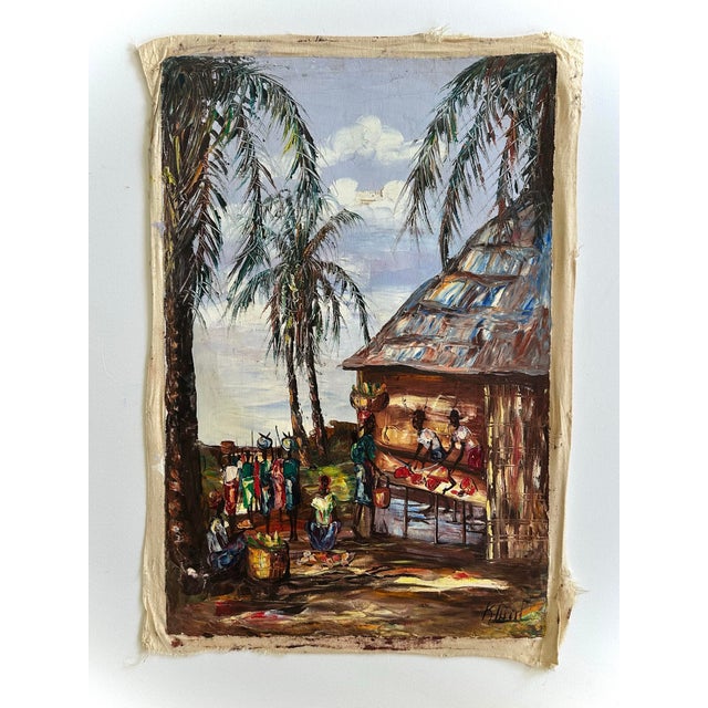 Six Vintage African Oil Paintings on Safari For Sale - Image 4 of 12