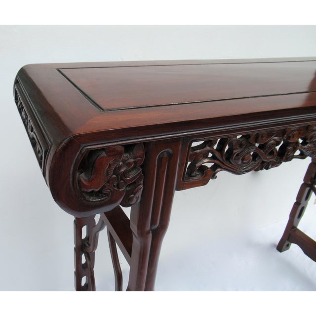 C.190040s Antique Asian Chinese Carved Rosewood Alter Table/Console