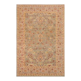Classic Ziegler Green Tan Hand-Knotted Wool Rug - 10'0'' X 14'2'' For Sale