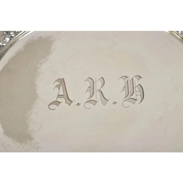 Vintage English Victorian Epc Silver Plated Lidded Dome Serving Platter Engraved For Sale - Image 4 of 12