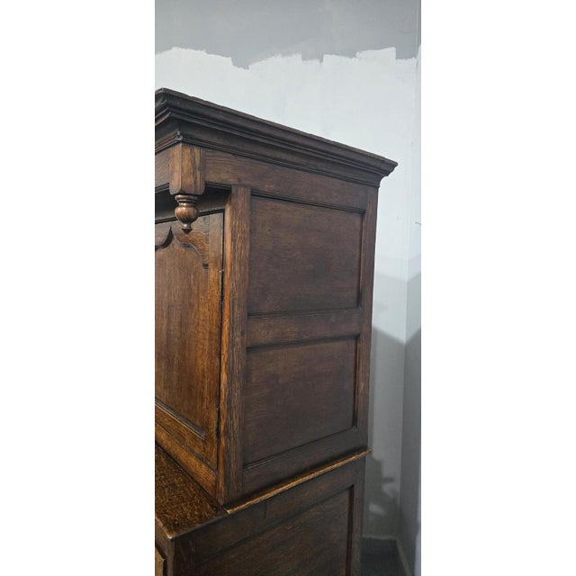 Georgian Oak Court Cupboard For Sale - Image 13 of 18