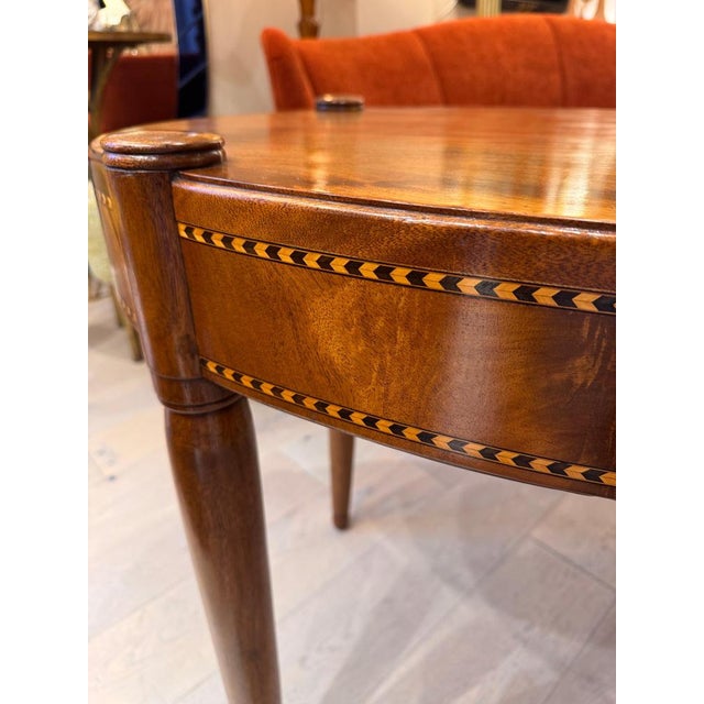 Inlaid Satinwood Occasional Oval Table, 1920s For Sale - Image 6 of 8