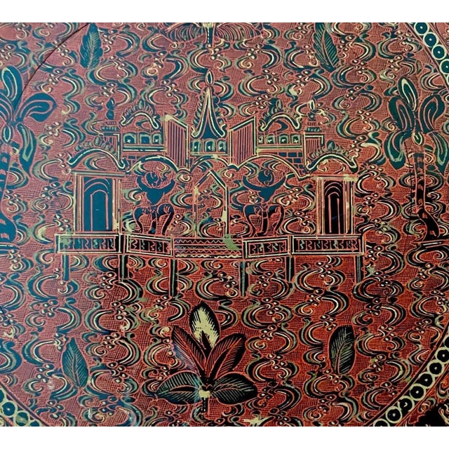 Late 19th Century Burmese Yun Lacquer Plate With Eight Astrological Animals For Sale In New York - Image 6 of 7