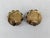 Metal Vintage 1960s Signed Ornella Italy Round Green Beaded Clip Earrings-2 Pieces For Sale - Image 7 of 8