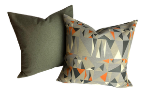 Mid Century Modern Style Fabric Pillows - a Pair