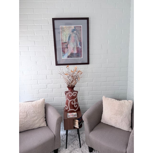 Jean Campbell Original Figurative Pastel Drawings - Framed Pair For Sale - Image 11 of 12