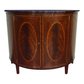 Leighton Hall Showroom Sample - Mahogany Demilune Cabinet For Sale