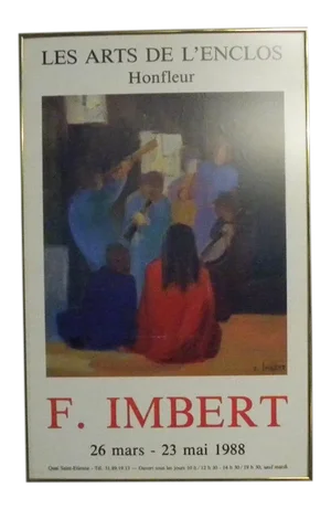 Vintage Framed F. Imbert Art Poster