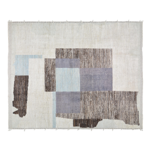 Moroccan Art Deco Hand Knotted Wool Rug, 9'4"x12'